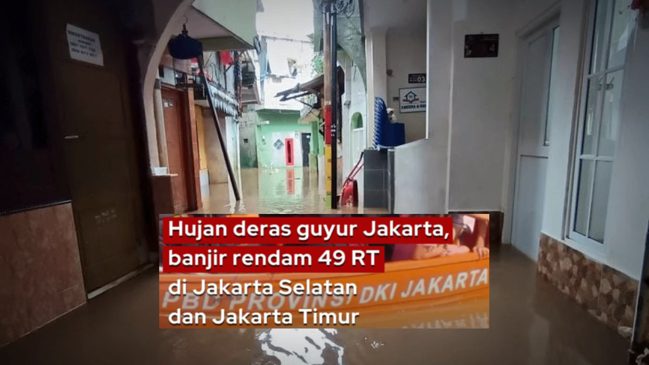 Banjir Rendam 54 RT di Jakarta Usai Hujan Deras